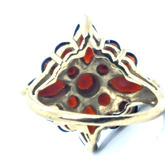 VINTAGE NATURAL GARNET & GOLD RING - Picture 2 of 4